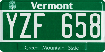 VT license plate YZF658
