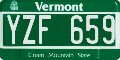 VT license plate YZF659