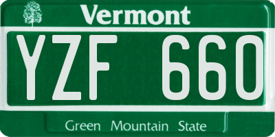 VT license plate YZF660