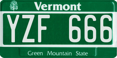 VT license plate YZF666