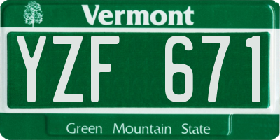 VT license plate YZF671