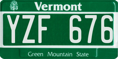 VT license plate YZF676