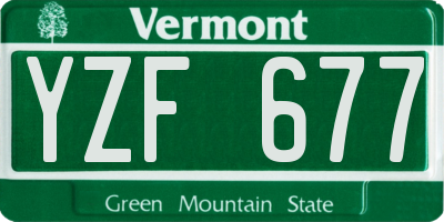 VT license plate YZF677