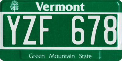 VT license plate YZF678