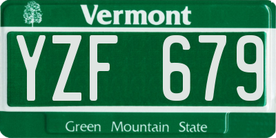 VT license plate YZF679