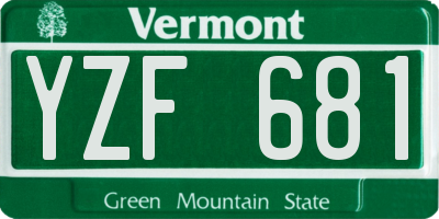 VT license plate YZF681