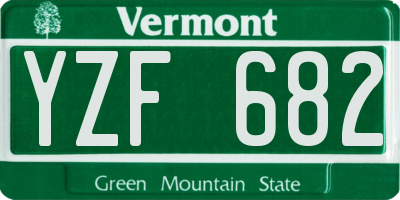 VT license plate YZF682