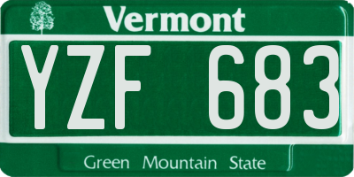 VT license plate YZF683
