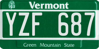 VT license plate YZF687