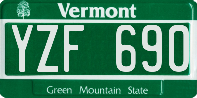 VT license plate YZF690