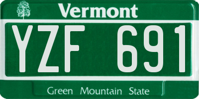 VT license plate YZF691