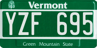 VT license plate YZF695