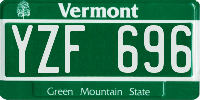 VT license plate YZF696