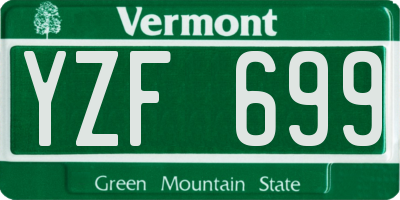 VT license plate YZF699