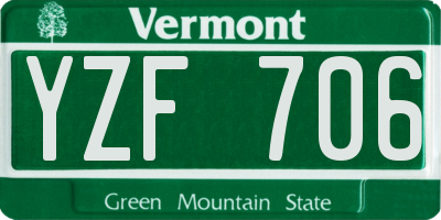 VT license plate YZF706
