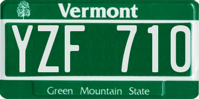 VT license plate YZF710