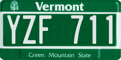 VT license plate YZF711