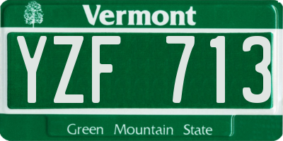 VT license plate YZF713