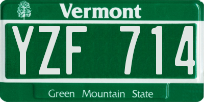 VT license plate YZF714