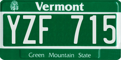 VT license plate YZF715