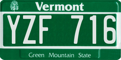 VT license plate YZF716