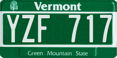 VT license plate YZF717