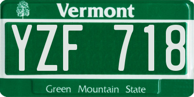 VT license plate YZF718