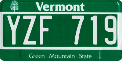 VT license plate YZF719
