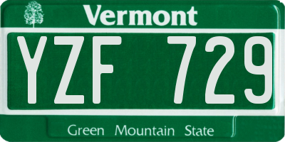 VT license plate YZF729