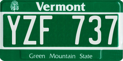 VT license plate YZF737