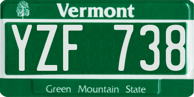 VT license plate YZF738