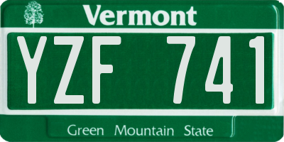 VT license plate YZF741