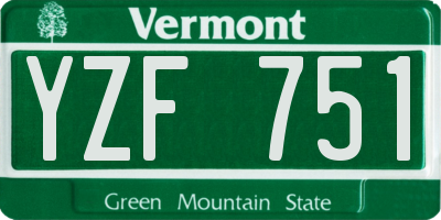 VT license plate YZF751