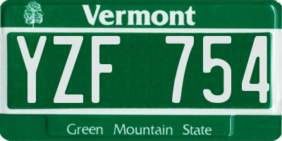 VT license plate YZF754