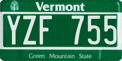 VT license plate YZF755