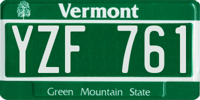 VT license plate YZF761