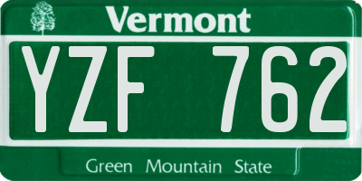 VT license plate YZF762