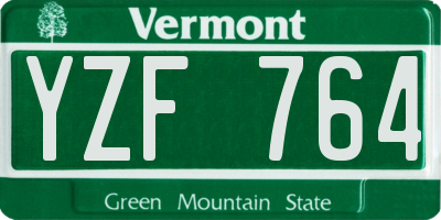 VT license plate YZF764