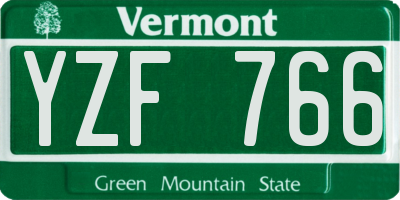 VT license plate YZF766