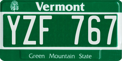 VT license plate YZF767