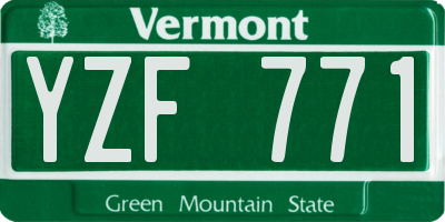 VT license plate YZF771