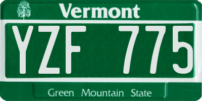 VT license plate YZF775