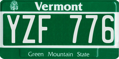 VT license plate YZF776