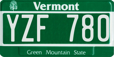 VT license plate YZF780