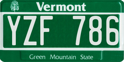 VT license plate YZF786