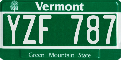 VT license plate YZF787