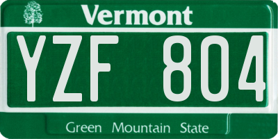 VT license plate YZF804