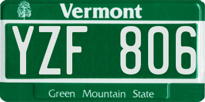 VT license plate YZF806