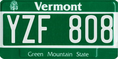 VT license plate YZF808