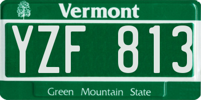 VT license plate YZF813